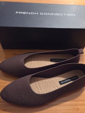 French Connection Women's Brown Knit Ballet Flats